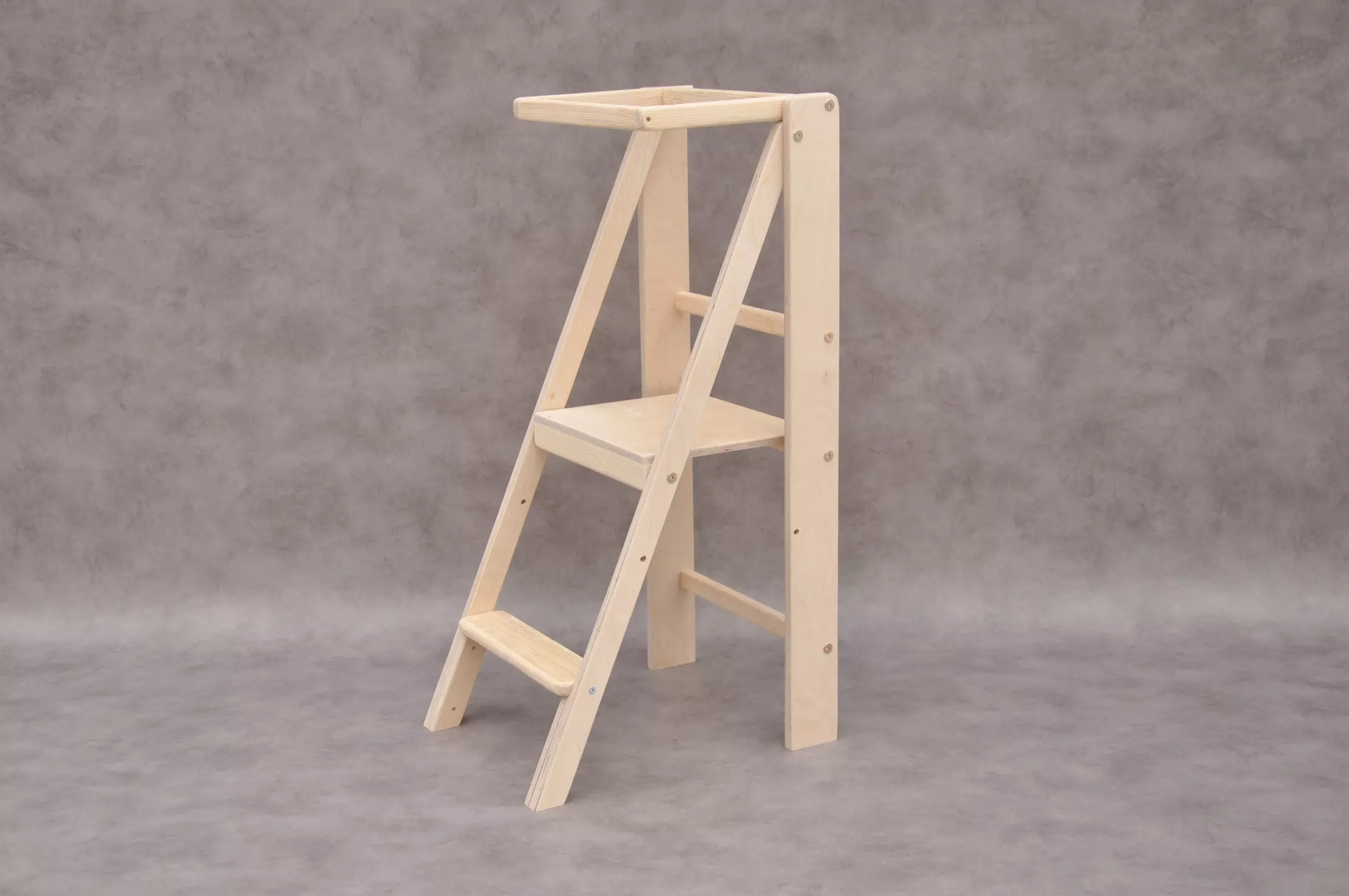 Opvouwbaar opstapkrukje voor volwassenen in de keuken en peuter toren voor Montessori kinderen - het is Barin Toys Authentiek Slim leertoren: stevig, natuurlijk, houten, compacte ladder voor thuisgebruik.