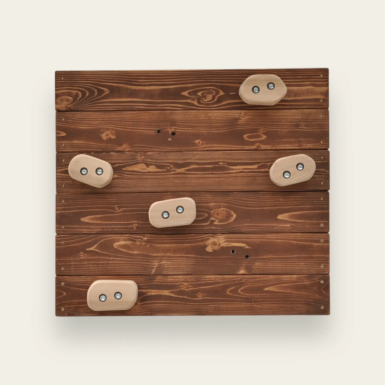 Houten klimwand buiten kinderen — essen klimstenen 4,5 cm massief hardhout massief hardhout op lijnzaadolie stevig paneel — Barin Toys